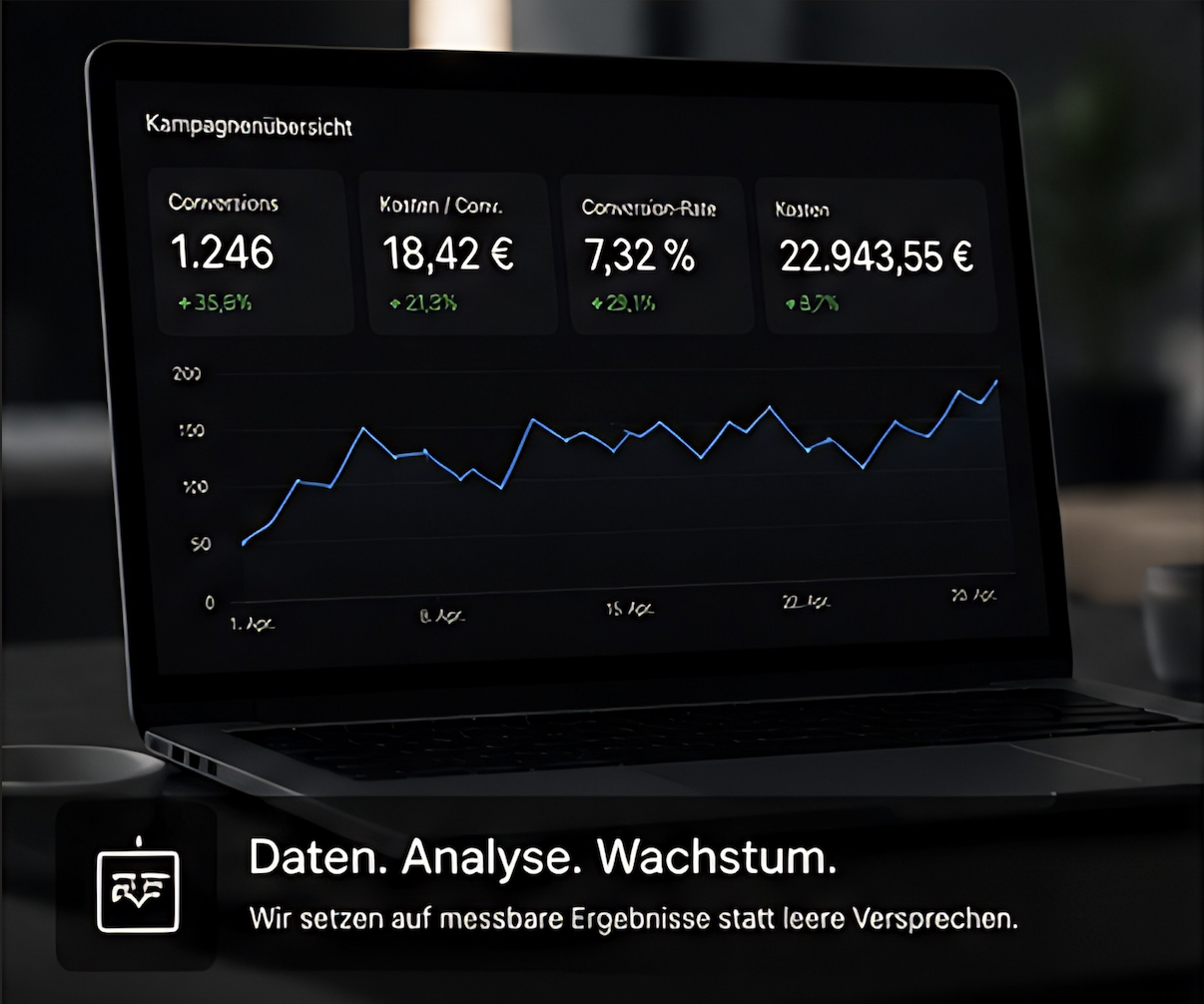 Analytics Dashboard mit Wachstumskurve